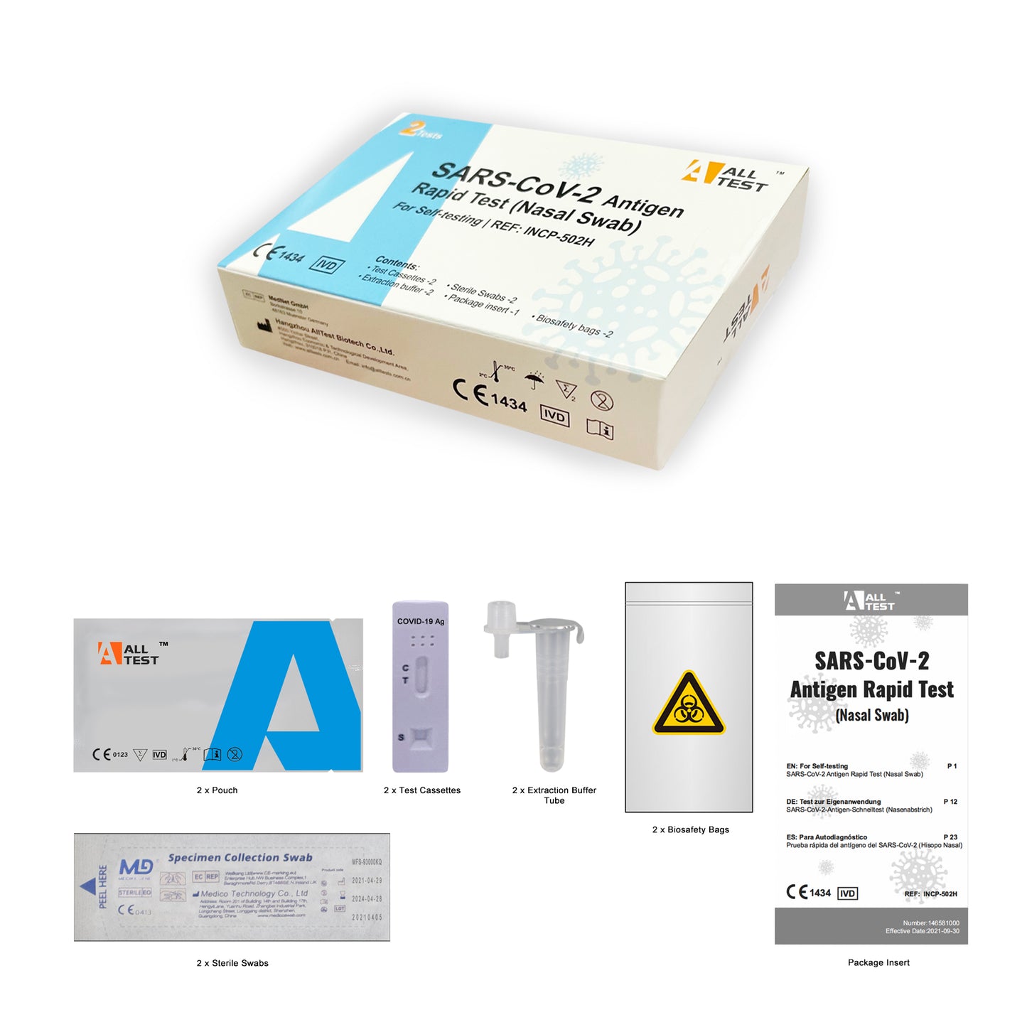 Alltest COVID-19 ART Antigen Rapid Test Kit (2 tests/box)